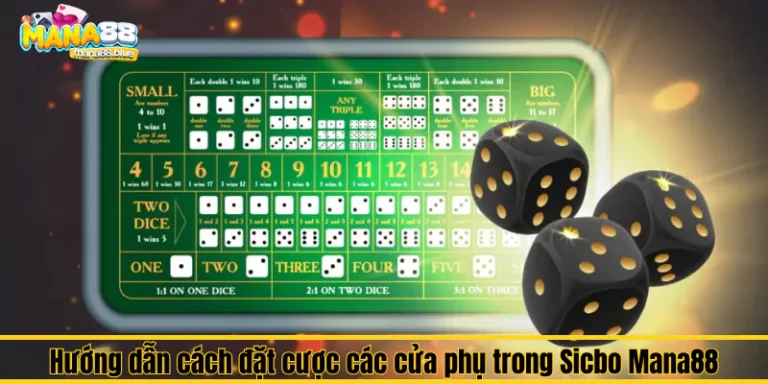 Hướng dẫn cách đặt cược các cửa phụ trong Sicbo