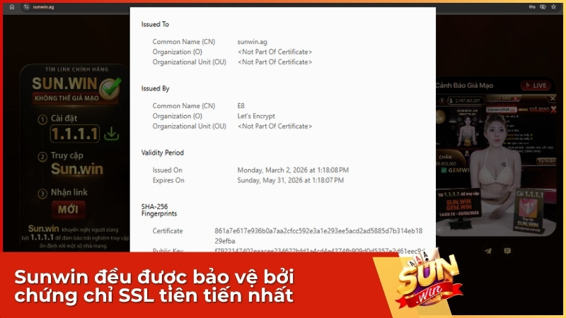 Sunwin đều được bảo vệ bởi chứng chỉ SSL tiên tiến nhất